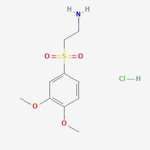 molecular formula C10H16ClNO4S B2693020 2-(3,4-Dimethoxybenzenesulfonyl)ethan-1-amine hydrochloride CAS No. 1177361-99-7