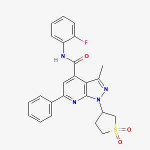 1-(1,1-dioxidotetrahydrothiophen-3-yl)-N-(2-fluorophenyl)-3-methyl-6-phenyl-1H-pyrazolo[3,4-b]pyridine-4-carboxamide