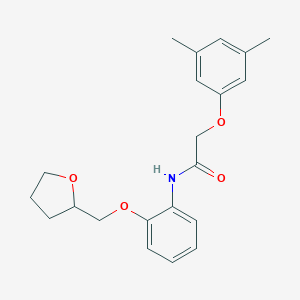 molecular formula C21H25NO4 B269303 2-(3,5-dimethylphenoxy)-N-[2-(tetrahydro-2-furanylmethoxy)phenyl]acetamide 