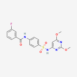 N-[4-[(2,6-dimethoxypyrimidin-4-yl)sulfamoyl]phenyl]-3-fluorobenzamide