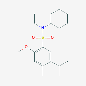 N-cyclohexyl-N-ethyl-2-methoxy-4-methyl-5-(propan-2-yl)benzene-1-sulfonamide