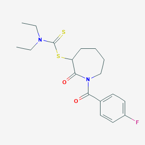 1-(4-Fluorobenzoyl)-2-oxoazepan-3-yl diethylcarbamodithioate