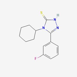 molecular formula C14H16FN3S B2693057 4-cyclohexyl-5-(3-fluorophenyl)-4H-1,2,4-triazole-3-thiol CAS No. 925197-82-6