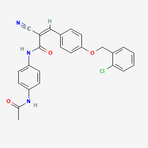 (Z)-N-(4-Acetamidophenyl)-3-[4-[(2-chlorophenyl)methoxy]phenyl]-2-cyanoprop-2-enamide