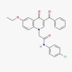 molecular formula C26H21ClN2O4 B2693069 2-(3-benzoyl-6-ethoxy-4-oxoquinolin-1(4H)-yl)-N-(4-chlorophenyl)acetamide CAS No. 895653-46-0
