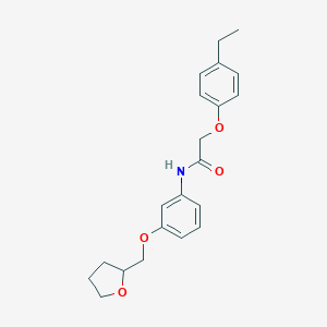 molecular formula C21H25NO4 B269307 2-(4-ethylphenoxy)-N-[3-(tetrahydro-2-furanylmethoxy)phenyl]acetamide 