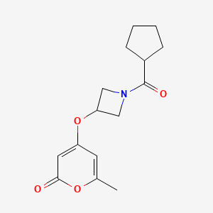 4-((1-(cyclopentanecarbonyl)azetidin-3-yl)oxy)-6-methyl-2H-pyran-2-one