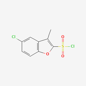 molecular formula C9H6Cl2O3S B2693078 5-Chloro-3-methyl-1-benzofuran-2-sulfonyl chloride CAS No. 745023-62-5