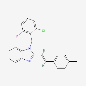 molecular formula C23H18ClFN2 B2693087 1-(2-chloro-6-fluorobenzyl)-2-(4-methylstyryl)-1H-1,3-benzimidazole CAS No. 400078-13-9