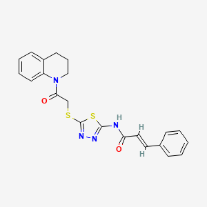 molecular formula C22H20N4O2S2 B2693093 N-(5-((2-(3,4-二氢喹啉-1(2H)-基)-2-氧代乙基)硫代)-1,3,4-噻二唑-2-基)肉桂酰胺 CAS No. 392300-06-0