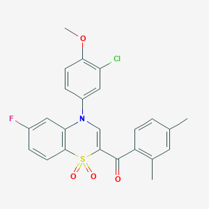 [4-(3-chloro-4-methoxyphenyl)-6-fluoro-1,1-dioxido-4H-1,4-benzothiazin-2-yl](2,4-dimethylphenyl)methanone