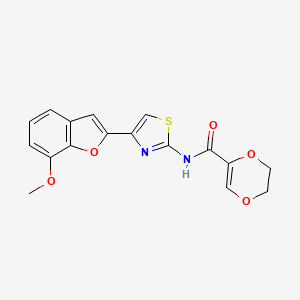 N-(4-(7-methoxybenzofuran-2-yl)thiazol-2-yl)-5,6-dihydro-1,4-dioxine-2-carboxamide
