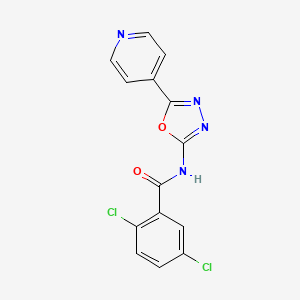 2,5-dichloro-N-(5-pyridin-4-yl-1,3,4-oxadiazol-2-yl)benzamide