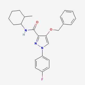 4-(benzyloxy)-1-(4-fluorophenyl)-N-(2-methylcyclohexyl)-1H-pyrazole-3-carboxamide