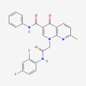 molecular formula C24H18F2N4O3 B2693116 1-(2-((2,4-difluorophenyl)amino)-2-oxoethyl)-7-methyl-4-oxo-N-phenyl-1,4-dihydro-1,8-naphthyridine-3-carboxamide CAS No. 1251705-73-3