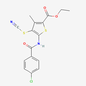 Ethyl 5-(4-chlorobenzamido)-3-methyl-4-thiocyanatothiophene-2-carboxylate