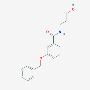 molecular formula C17H19NO3 B269312 3-(benzyloxy)-N-(3-hydroxypropyl)benzamide 