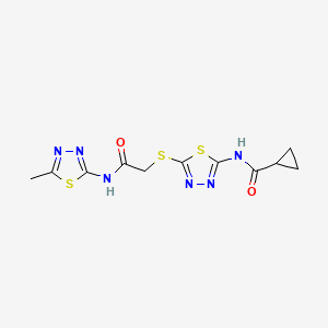 N-[5-[2-[(5-methyl-1,3,4-thiadiazol-2-yl)amino]-2-oxoethyl]sulfanyl-1,3,4-thiadiazol-2-yl]cyclopropanecarboxamide