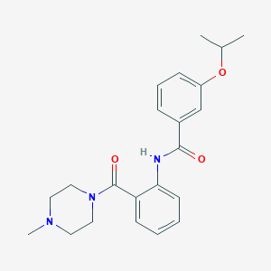molecular formula C22H27N3O3 B269313 3-isopropoxy-N-{2-[(4-methyl-1-piperazinyl)carbonyl]phenyl}benzamide 