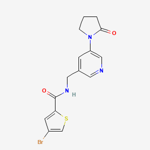 4-bromo-N-((5-(2-oxopyrrolidin-1-yl)pyridin-3-yl)methyl)thiophene-2-carboxamide