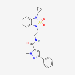 N-[2-(3-cyclopropyl-2,2-dioxo-1,3-dihydro-2lambda6,1,3-benzothiadiazol-1-yl)ethyl]-1-methyl-3-phenyl-1H-pyrazole-5-carboxamide