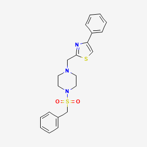 molecular formula C21H23N3O2S2 B2693162 2-((4-(Benzylsulfonyl)piperazin-1-yl)methyl)-4-phenylthiazole CAS No. 1105216-25-8