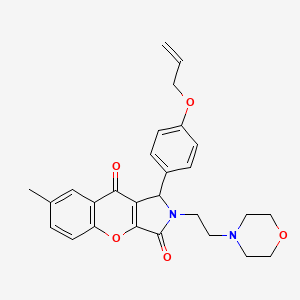 molecular formula C27H28N2O5 B2693173 1-(4-(Allyloxy)phenyl)-7-methyl-2-(2-morpholinoethyl)-1,2-dihydrochromeno[2,3-c]pyrrole-3,9-dione CAS No. 634574-31-5