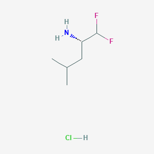 molecular formula C6H14ClF2N B2693181 (2S)-1,1-Difluoro-4-methylpentan-2-amine;hydrochloride CAS No. 2470279-14-0