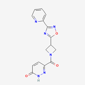 6-(3-(3-(pyridin-2-yl)-1,2,4-oxadiazol-5-yl)azetidine-1-carbonyl)pyridazin-3(2H)-one