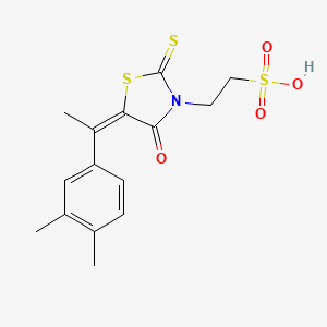 (E)-2-(5-(1-(3,4-dimethylphenyl)ethylidene)-4-oxo-2-thioxothiazolidin-3-yl)ethanesulfonic acid