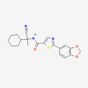 molecular formula C20H21N3O3S B2693187 2-(1,3-Benzodioxol-5-yl)-N-(1-cyano-1-cyclohexylethyl)-1,3-thiazole-5-carboxamide CAS No. 2418718-02-0