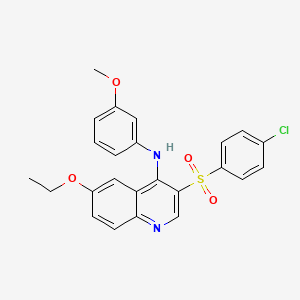 molecular formula C24H21ClN2O4S B2693188 3-((4-氯苯基)磺酰)-6-乙氧基-N-(3-甲氧基苯基)喹啉-4-胺 CAS No. 895640-79-6