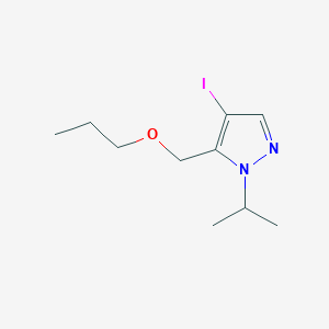molecular formula C10H17IN2O B2693192 4-iodo-1-isopropyl-5-(propoxymethyl)-1H-pyrazole CAS No. 1856077-63-8