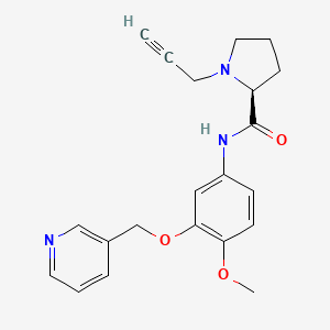 molecular formula C21H23N3O3 B2693200 (2S)-N-{4-methoxy-3-[(pyridin-3-yl)methoxy]phenyl}-1-(prop-2-yn-1-yl)pyrrolidine-2-carboxamide CAS No. 1375937-21-5