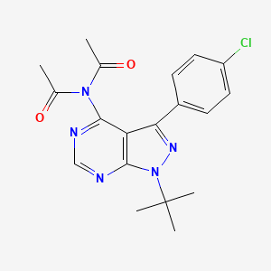 molecular formula C19H20ClN5O2 B2693201 N-acetyl-N-[1-(tert-butyl)-3-(4-chlorophenyl)-1H-pyrazolo[3,4-d]pyrimidin-4-yl]acetamide CAS No. 338391-72-3
