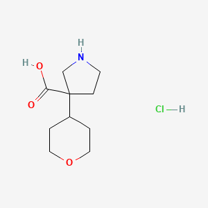 3-(Oxan-4-yl)pyrrolidine-3-carboxylic acid hydrochloride