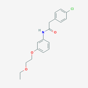 molecular formula C18H20ClNO3 B269322 2-(4-chlorophenyl)-N-[3-(2-ethoxyethoxy)phenyl]acetamide 