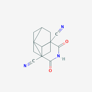 molecular formula C16H17N3O2 B2693228 2',6'-Dioxospiro[adamantane-2,4'-piperidine]-3',5'-dicarbonitrile CAS No. 405889-71-6