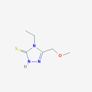 molecular formula C6H11N3OS B2693229 4-ethyl-5-(methoxymethyl)-4H-1,2,4-triazole-3-thiol CAS No. 590352-13-9