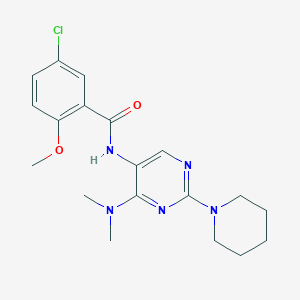 molecular formula C19H24ClN5O2 B2693232 5-chloro-N-(4-(dimethylamino)-2-(piperidin-1-yl)pyrimidin-5-yl)-2-methoxybenzamide CAS No. 1797253-53-2