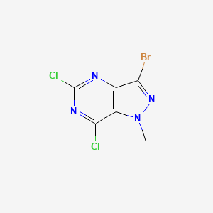 molecular formula C6H3BrCl2N4 B2693236 3-溴-5,7-二氯-1-甲基-1H-吡唑并[4,3-d]嘧啶 CAS No. 1033444-08-4
