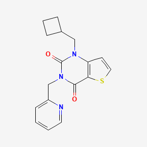 molecular formula C17H17N3O2S B2693243 1-(Cyclobutylmethyl)-3-(pyridin-2-ylmethyl)thieno[3,2-d]pyrimidine-2,4-dione CAS No. 2380043-71-8