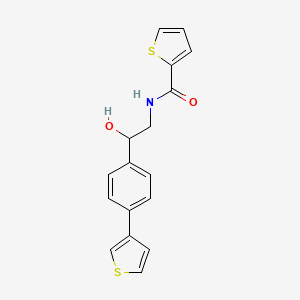 molecular formula C17H15NO2S2 B2693256 N-[2-Hydroxy-2-(4-thiophen-3-ylphenyl)ethyl]thiophene-2-carboxamide CAS No. 2310144-30-8
