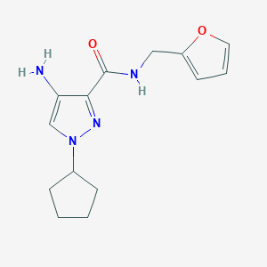 molecular formula C14H18N4O2 B2693257 4-Amino-1-cyclopentyl-N-(2-furylmethyl)-1H-pyrazole-3-carboxamide CAS No. 2101197-44-6