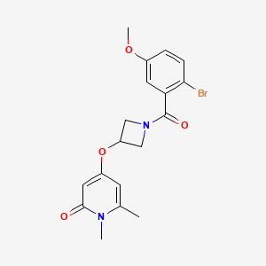 molecular formula C18H19BrN2O4 B2693268 4-((1-(2-bromo-5-methoxybenzoyl)azetidin-3-yl)oxy)-1,6-dimethylpyridin-2(1H)-one CAS No. 2034289-25-1