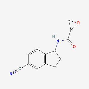 molecular formula C13H12N2O2 B2693283 N-(5-Cyano-2,3-dihydro-1H-inden-1-yl)oxirane-2-carboxamide CAS No. 2411287-62-0