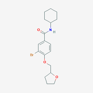 molecular formula C18H24BrNO3 B269330 3-bromo-N-cyclohexyl-4-(tetrahydro-2-furanylmethoxy)benzamide 