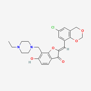 (Z)-2-((6-chloro-4H-benzo[d][1,3]dioxin-8-yl)methylene)-7-((4-ethylpiperazin-1-yl)methyl)-6-hydroxybenzofuran-3(2H)-one