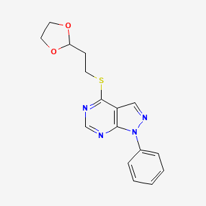 4-[2-(1,3-Dioxolan-2-yl)ethylsulfanyl]-1-phenylpyrazolo[3,4-d]pyrimidine