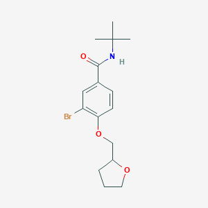 molecular formula C16H22BrNO3 B269332 3-bromo-N-(tert-butyl)-4-(tetrahydro-2-furanylmethoxy)benzamide 